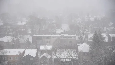 Snow blizzard in Toronto Stock Footage 73651943