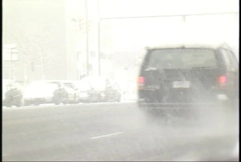 Snow Blizzard Traffic 2 Stock Footage 95674