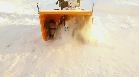 Snow blower in action Stock Footage 35575111