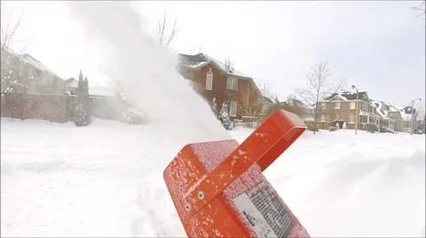 Snow blower closeup Stock Footage 46666551