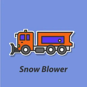 Snow blower color flat icon. Stock Illustration