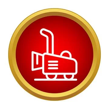 Snow blower machine icon for winter cleaning service Stock Illustration