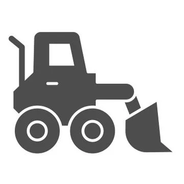 Snow blower solid icon. Ice scraper and loader vehicle, plow truck symbol, glyph 스톡 일러스트