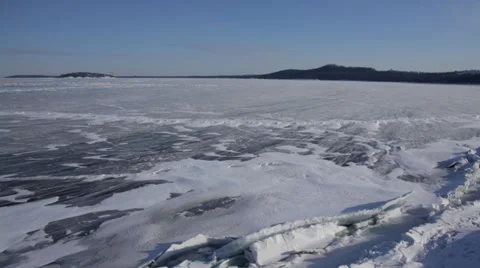 Snow blowing across the ice Video stock 37217113