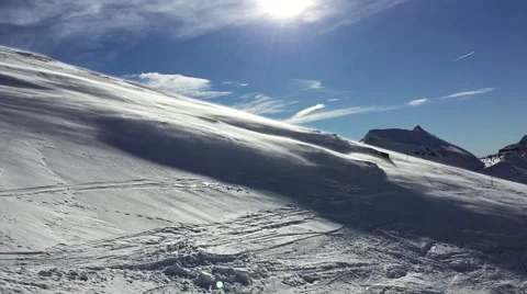 Snow Blowing Across A Mountain Stock Footage 45587115