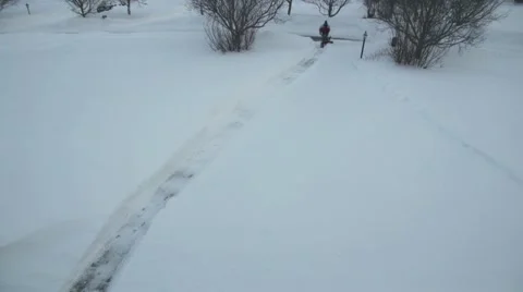 Snow Blowing Time Lapse After Storm Video stock 46367793
