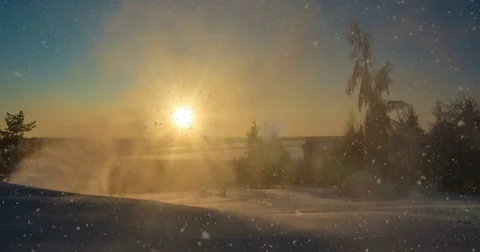 Snow Blown by the Wind in the Mountains Stock Footage 83253278