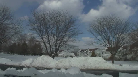 Snow blows on windshield-cannon no sound Video stock 1053959