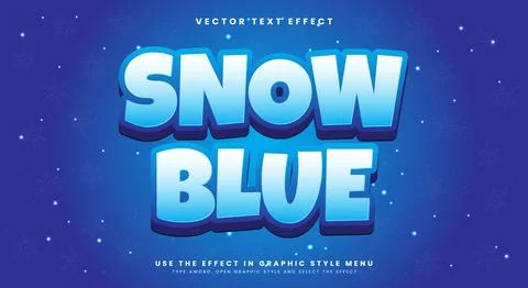 Snow Blue 3d editable text effect design Stock Illustration