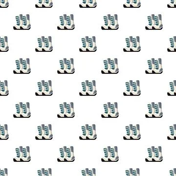 Snow boots repeating pattern for winter footwear design Illustrazione stock
