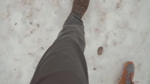 Snow Boots walking Stock Footage 240760176