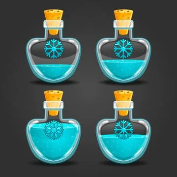 Snow bottles with different liquid level Stock Illustration