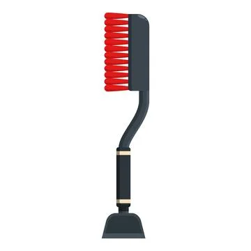 Snow brush standing upright with scraper on bottom Illustration