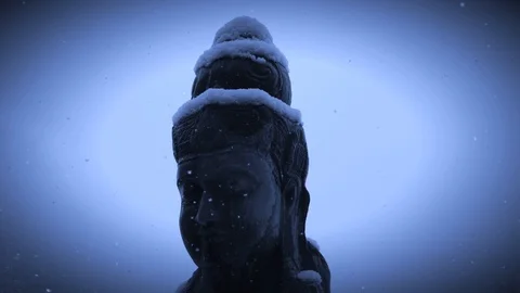 Snow Buddha Stock Footage 101184216