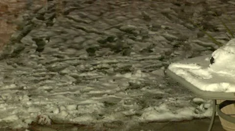 Snow build up on patio Stock Footage 22015029