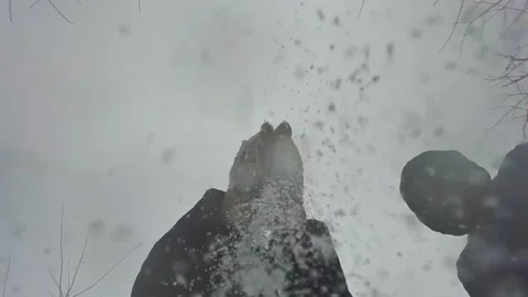 Snow on to camera Stock Footage 233136740