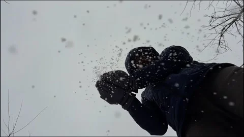 Snow on to camera Stock Footage 233136814