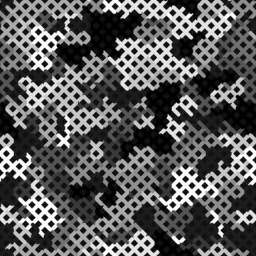 Snow Camouflage Seamless Pattern. Winter Seamless Artistic Camouflage Net Stock Illustration