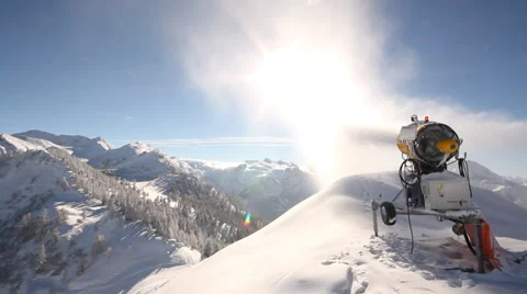 Snow cannon Stock Footage 34916733