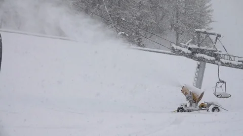 Snow cannon Stock Footage 83117404