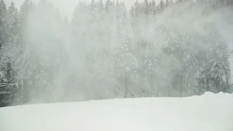 Snow Cannon in the mountains Stock Footage 170773691