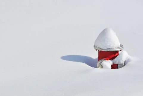 Snow cap at fire hydrant Stock Photos