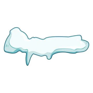 Snow cap with melting ice drips Stock Illustration