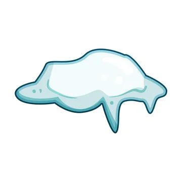 Snow cap melting with icicles winter illustration Stock Illustration