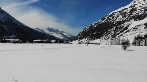 Snow-cap mountain drone shot time-lapse 스톡 동영상 260409478