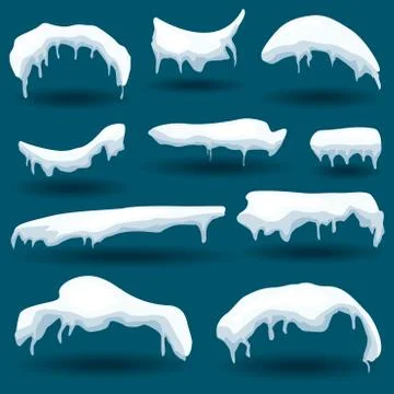 Snow Cap Set. Vector Illustration. Illustrazione stock
