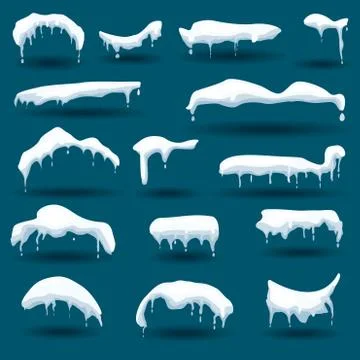 Snow Cap Set. Vector Illustration. Illustrazione stock