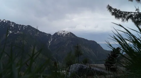 Snow Caped Mountains Peaks Stock Footage 49909670