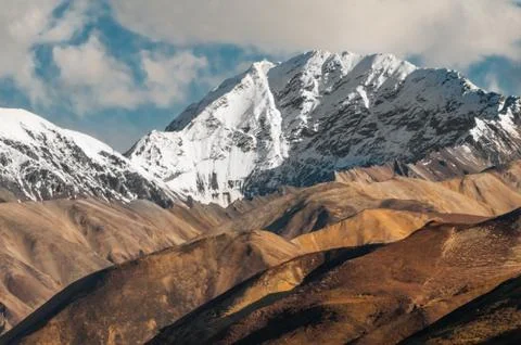 Snow capped Alaskan mountain range Stock Photos