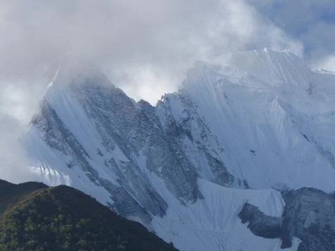 Snow capped Annapurna Foto stock