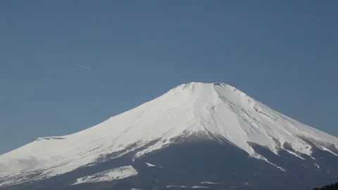 Snow-Capped Mount Fuji Viewed from Lake Yamanaka Stock Footage 327392060