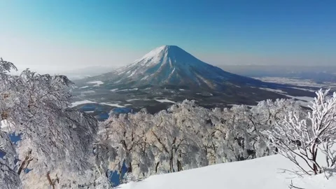 Snow-Capped Mount Fuji in Winter Stock Footage 309623042