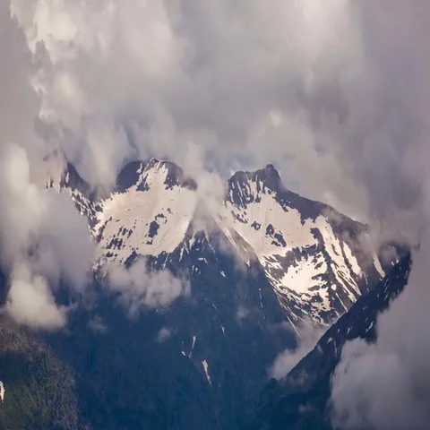 Snow-capped mountain peaks Stock Footage 69549716