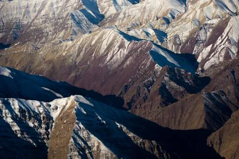 Snow capped mountain range Stock Photos