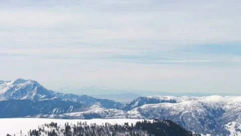 Snow Capped Mountain Range Spring Season Utah Video stock 210860957