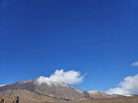 Snow Capped Mountain Under Clear Blue Sky Stock Photos