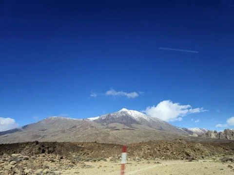 Snow Capped Mountain Under Clear Blue Sky Stock Photos
