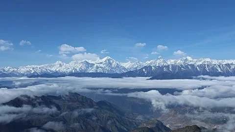 Snow-Capped Mountains and Cloud Sea Over Tibetan Plateau, Tibet, China Vídeos de archivo 336757101