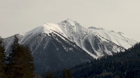 Snow-capped mountains and mountain peaks. Stock Footage 106857347