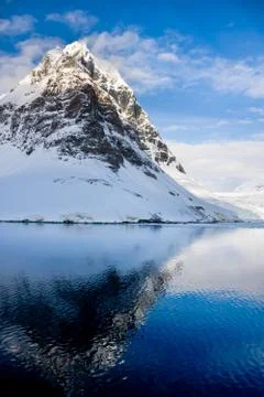 Snow-capped mountains in Antarctica Stock Photos