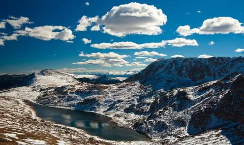Snow-capped mountains, Beartooth Pass, Wyoming,USA Foto stock