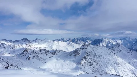 Snow-capped mountains of the Caucasus Stock Footage