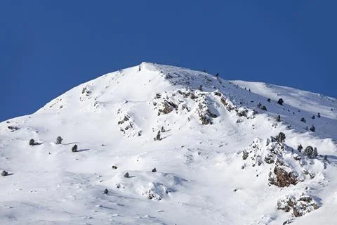 Snow-capped mountains in Pas de la Casa Foto stock