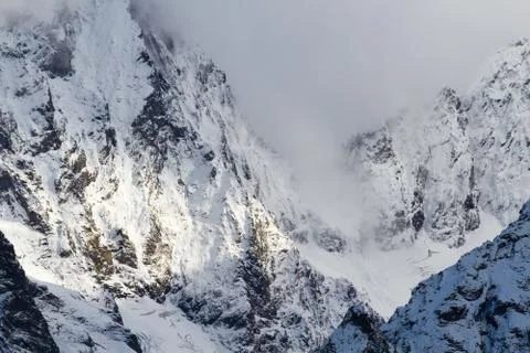 Snow capped mountains Stock Photos