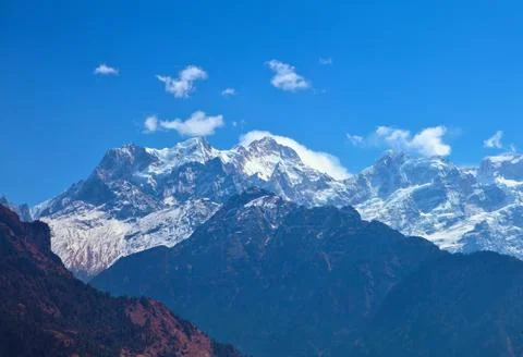Snow capped mountains Stock Photos