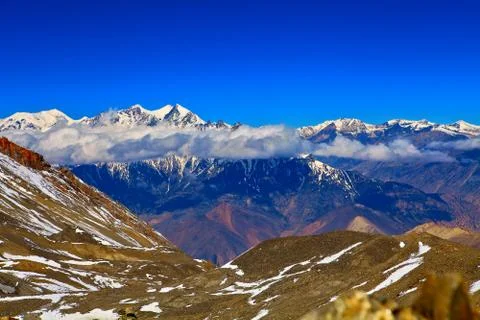 Snow capped mountains Stock Photos